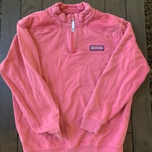 Mens S Pink Vineyard Vines 1/4 Zip Sweatshirt